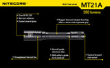 Nitecore MT21A CREE XP-E2 LED Flashlight 260 Lumens