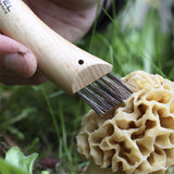 Opinel N°8 Mushroom Champignons Pocket Folding Knife with Boar Bristle Brush Oak Wood
