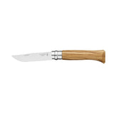 Opinel N°08 Olive Wood Handle Stainless Steel Folding Pocket Knife 8.5 cm Blade
