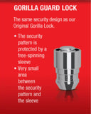Gorilla Automotive Guard Locks, 1/2" Wheel Locks for Cars with Key, Acorn, Chrome