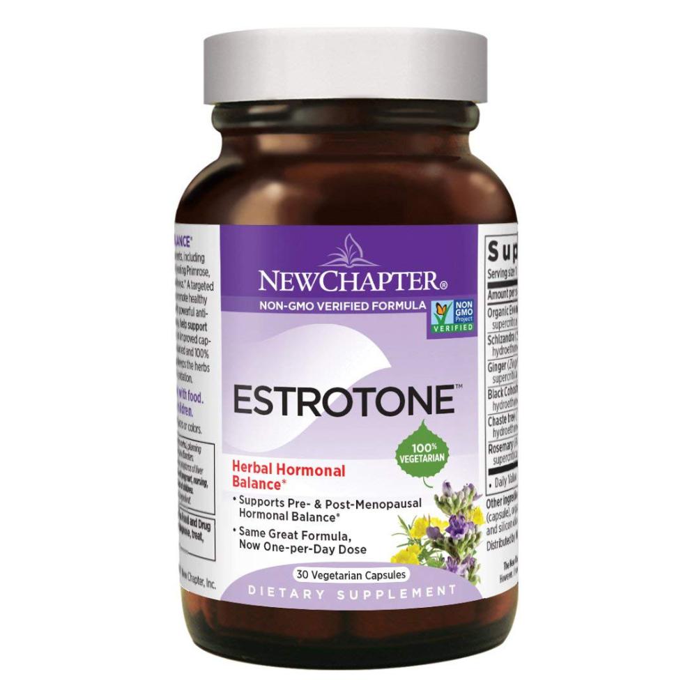 New Chapter Menopause Supplement - Estrotone with Evening Primrose Herbal Hormonal balance - 30 Vegetarian Capsules