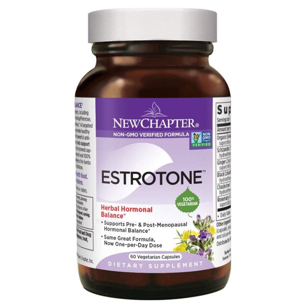 New Chapter Menopause Supplement - Estrotone with Evening Primrose Herbal Hormonal balance - 60 Vegetarian Capsules