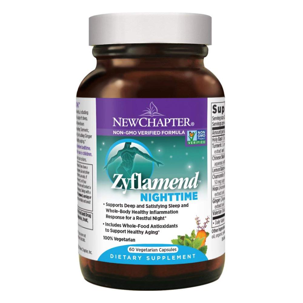 New Chapter Sleep Aid Zyflamend Nighttime Supports Sleep & Whole Body with Turmeric, Holy Basil - 60 Vegetarian Capsules