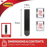 Command Picture Hanging Strips Heavy Duty, Large, Black, Holds 16 lbs, 4-Pairs (17206BLK-ES)