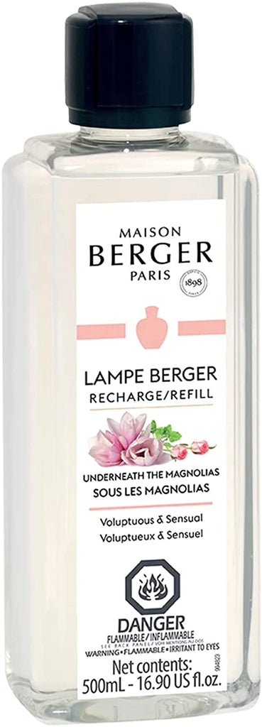 MAISON BERGER - Underneath The Magnolias - Lampe Berger Fragrance Refill for Home Fragrance Oil Diffuser - 16.9 Fluid Ounces - 500 milliliters