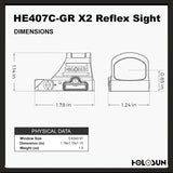 Holosun HE407C-GR X2 Reflex Green Optical Sight