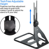 Lumintrail Bike Floor Hub Mount BS-7078-03-4 Rear Parking Rack Stand for Mountain and Road Bicycle, Adjustable Fit Up To 29" Wheels, Powder-Coated Steel, Tool-Free Adjustment, Non-Marring Rubber Sleeve