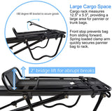 Lumintrail Bike Cargo Rack LC-671-09-05 Seatpost Mounted Bicycle Luggage Carrier with Adjustable Frame-Mount Arms, for Trunk Bags and Pannier Bags, 55 LBs Weight Capacity