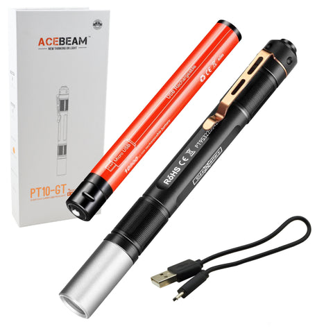 Acebeam PT10-GT Pen Light Flashlight 400 Lumen Samsung LED Rechargeable Light