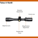 Athlon Optics Talos 4-16x40 Mildot Rifle Scope Second Focal Plane