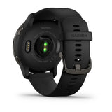 Garmin Venu 2 GPS Watch Slate Stainless Steel Bezel w/Black Case, Silicone Band