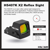 HOLOSUN HS407K X2 Classic Open Red Dot Sight, Black