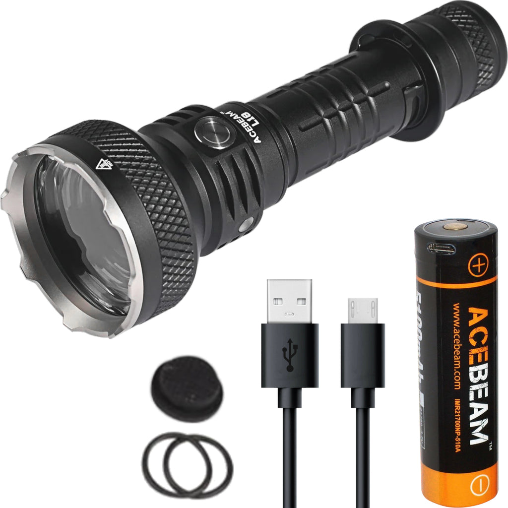 Acebeam L18 1500 Lumens LED Tactical Flashlight with Rechargeable 21700 Battery