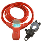 Red Combination Cable Lock and light bike lock