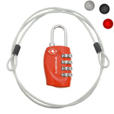 Travel Lock with Steel Cable TSA Approved Red