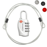 Travel Lock with Steel Cable - TSA Approved 4 Digit Combination