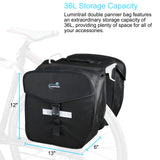 Lumintrail Double Pannier Bike Bags 36L Bag Capacity for Rear Bicycle Rack