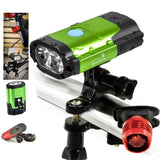 Rechargeable 800 Lumen LED Bike Headlight - Green