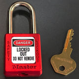 Master Lock 410KARED Keyed-Alike Safety Lockout Padlock, Red