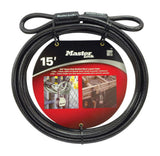 Master Lock 72PDF Heavy Duty 15ft Security Cable with Looped Ends