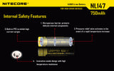 NITECORE NL147 750mAh Protected Li-ion 14500 Rechargeable Battery