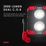 Nebo OMNI 2K Rechargeable Work Light 2000 Lumen LED Light and Power Bank