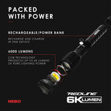 Nebo Redline 6K Rechargeable Flashlight 6000 Lumen LED Light