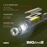 Nebo Big Larry 2 Work Light Flashlight 500 Lumen LED Magnetic Base - Camo
