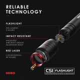 Nebo CSI Flashlight 250 Lumen LED Light with Magnetic Base and Red Laser