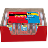 Scotch Heavy Duty Shipping Packaging Tape Clear Rolls Dispenser Box - 6 Pack