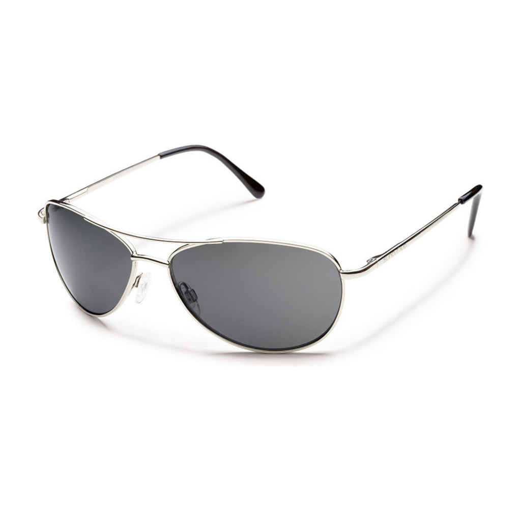 Suncloud Patrol Medium Fit Sunglasses Silver Frame with Polar Gray Lens