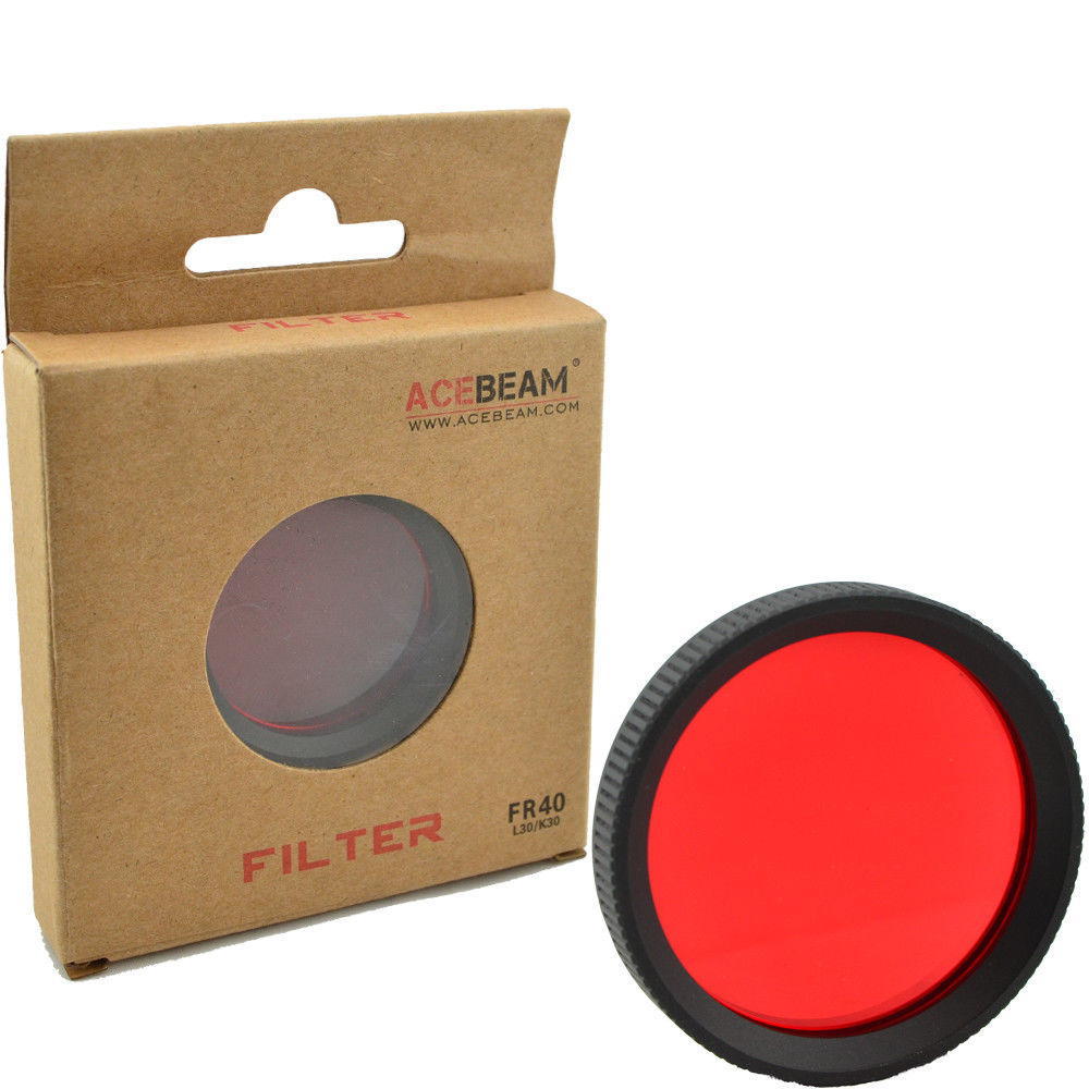 AceBeam FR40 Red Filter / Diffuser Lens for Acebeam L30 & K30 Flashlights