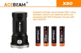 Acebeam X80 12*CREE XHP50.2 led 25000 lumens rescue searching led Flashlight
