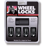 Gorilla Automotive Wheel Lock, 12mm x 1.50 Wheel Locks with Key, Acorn, Black Chrome