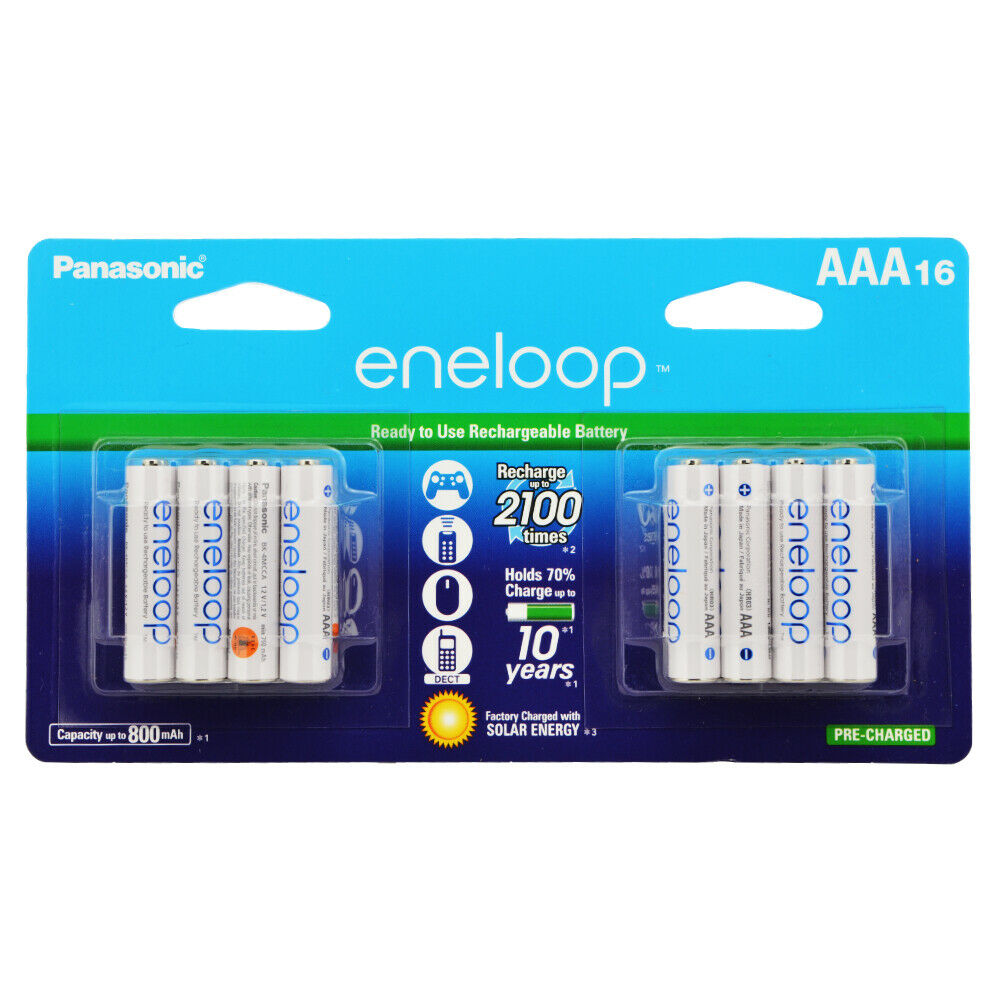 Panasonic Eneloop AAA (800mAh) Pre-Charged Rechargeable Ni-MH Batteries (16  Pack)