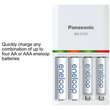 Panasonic eneloop Quick Charger with 4 AA Rechargeable Batteries