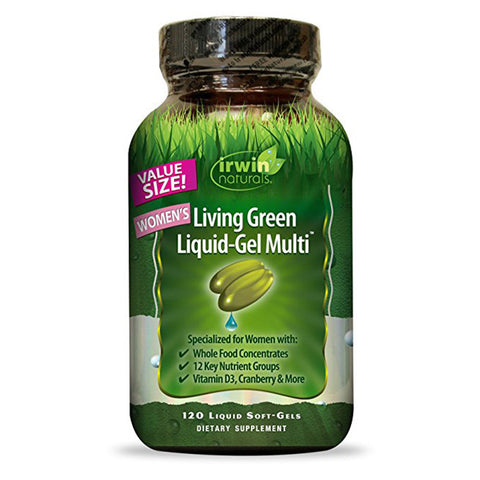 Irwin Naturals Living Green Liquid-Gel Multi for WOMEN 120 Liquid Soft Gel