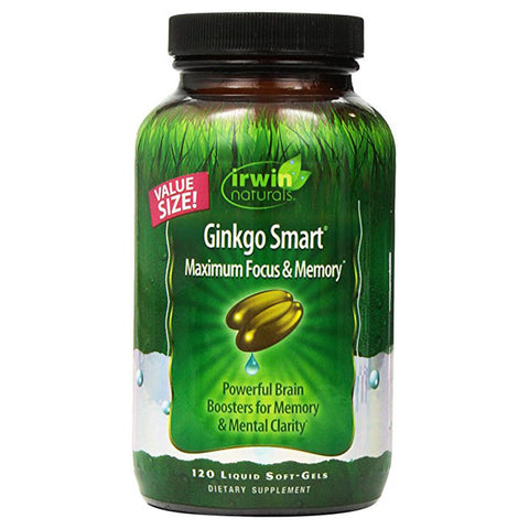 Irwin Naturals Ginkgo Smart Maximum Focus & Memory 120 Liquid Soft Gel