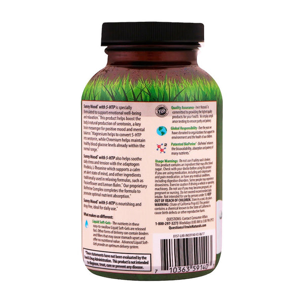 Irwin Naturals Sunny Mood with 5-HTP 80 Liquid Soft Gels – LightJunction