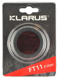 Klarus FT11 RED Filter For 35mm LED Flashlights Silicone Frame XT11 XT12