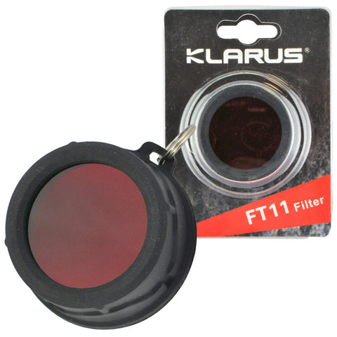 Klarus FT11 RED Filter For 35mm LED Flashlights Silicone Frame XT11 XT12