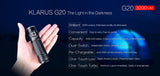 Klarus G20 Dual Switch Flashlight - CREE XHP70 N4 LED - 3000 Lumens, Black