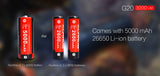 Klarus G20 Dual Switch Flashlight - CREE XHP70 N4 LED - 3000 Lumens, Black