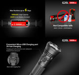 Klarus G20L Rechargeable Flashlight -CREE XHP70.2 P2 LED -3000 Lumens -Battery Included
