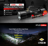 Klarus XT12S Rechargeable Flashlight 1600 Lumens with 3600mAh Battery