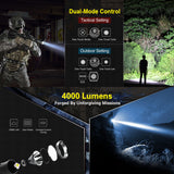 Klarus XT21X Tactical Flashlight, Rechargeable LED Light 4000 Lumens