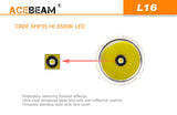 Acebeam L16 - 2000 Lumens LED Flashlight - Rechargeable Handheld