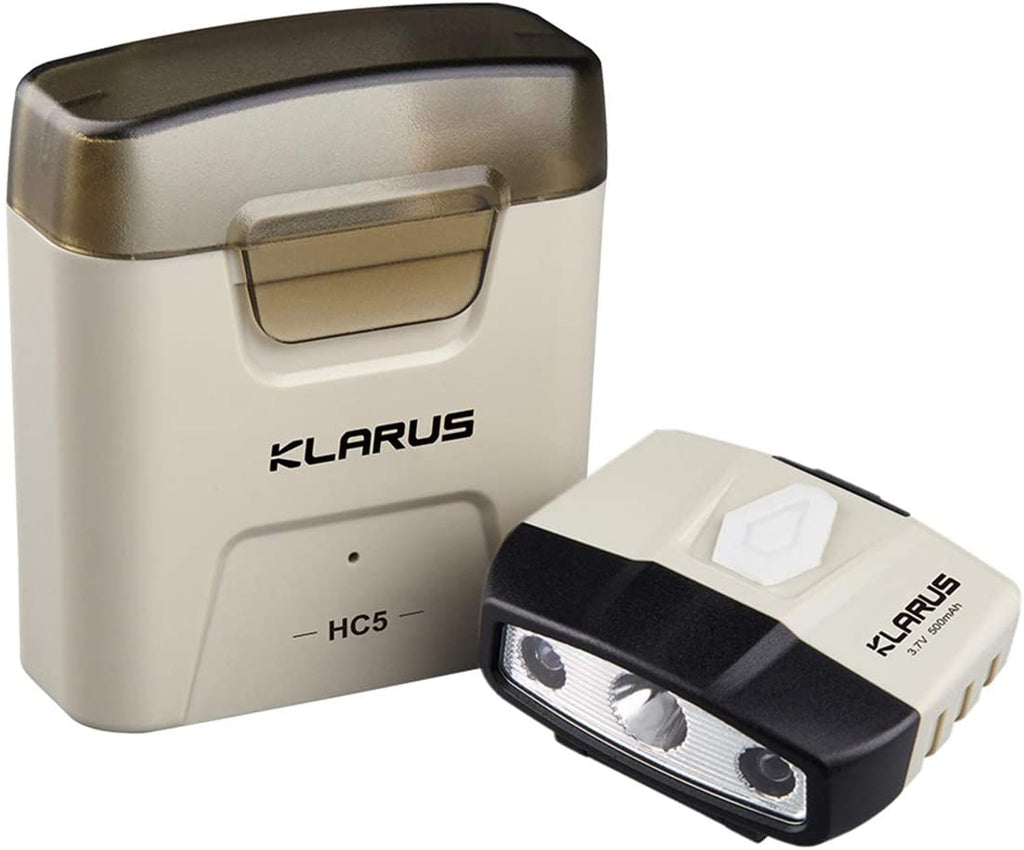Klarus HC5 120 Lumens Tiny Hands-Free Clip on Hat Light with Charging Case