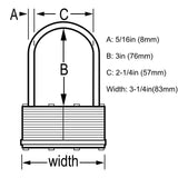 Master Lock 3-1/4in (83mm) Wide Laminated Steel Pin Tumbler Padlock ML101