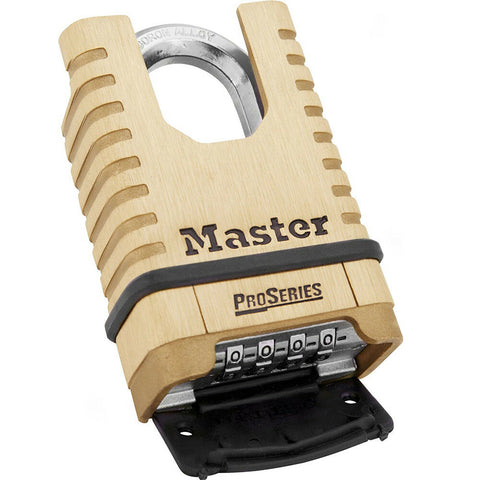 Master Lock 1177D Shrouded Brass ProSeries Resettable Combination Padlock